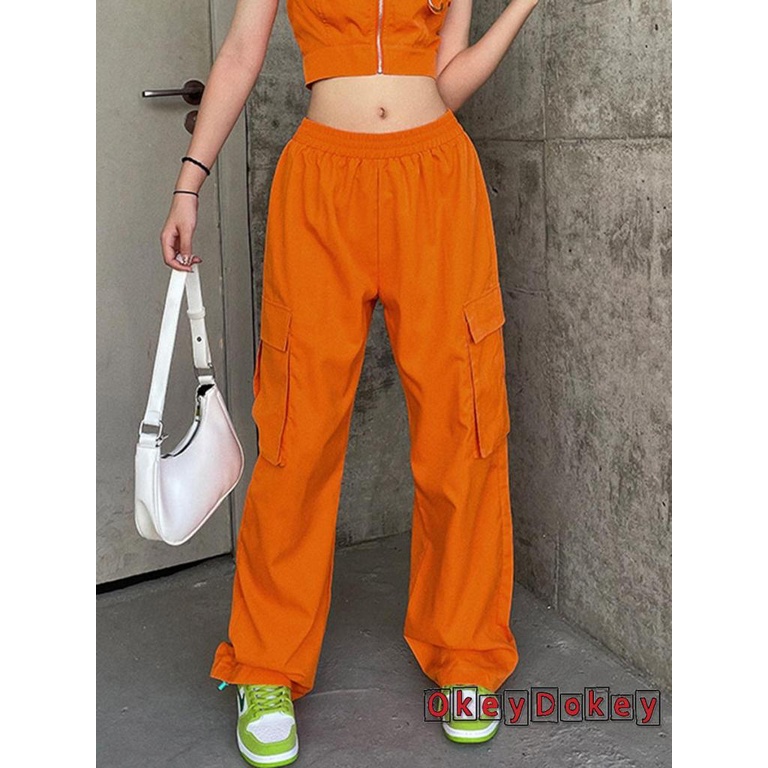 Quần ống rộng Lưng Thun Màu Sắc Thời Trang Cho Nữ