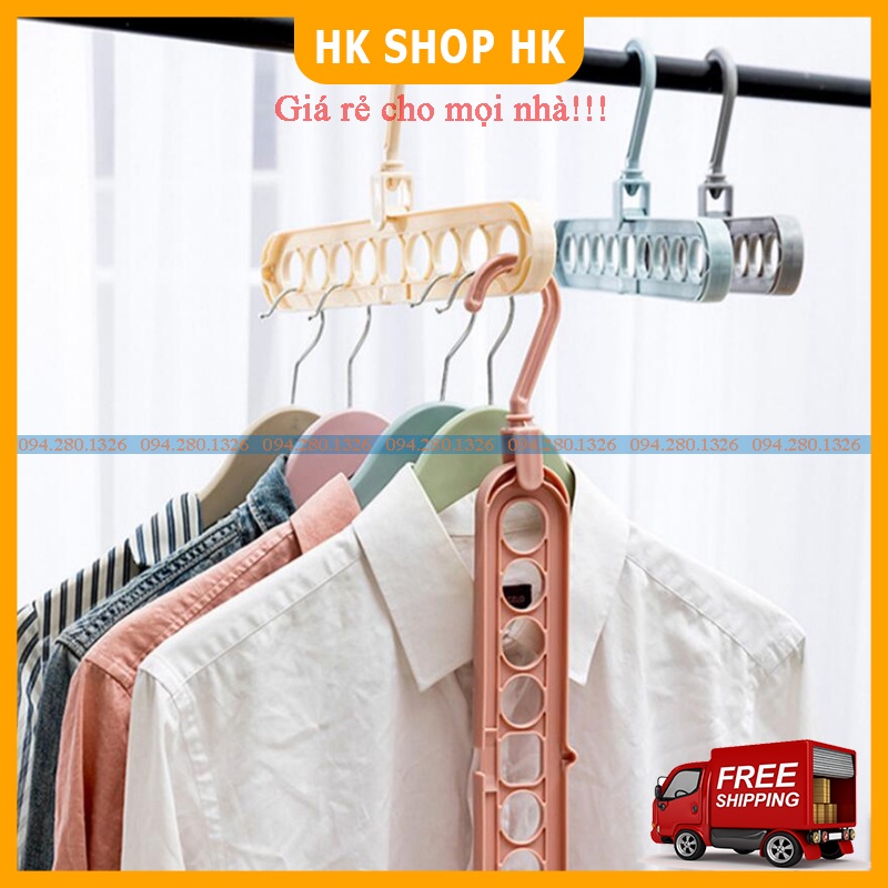 MÓC TREO QUẦN ÁO ĐA NĂNG 9 LỖ TIẾT KIỆM DIỆN TÍCH