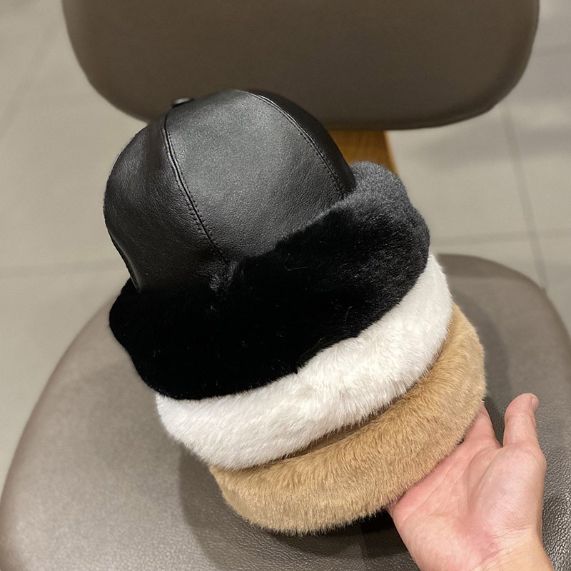 Mũ Beret Bằng Da pu Màu Trơn Phong Cách Nhật Bản Thời Trang Mùa Đông Cho Phụ Nữ Trung Niên