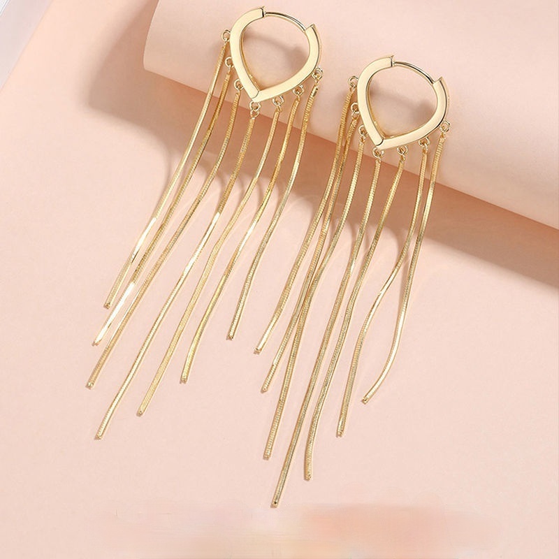 Khuyên Tai Nữ Trang Dáng Dài Tạo Hình Độc Đáo Nhiều Màu Sắc