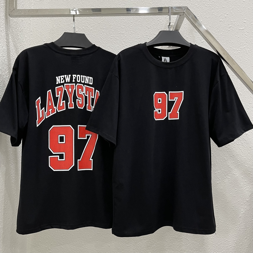 Áo thun tay lỡ Lazy star 97 Black áo thun nam nữ kun shop