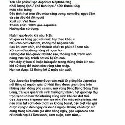 Gạo Japonica Neptune 5Kg