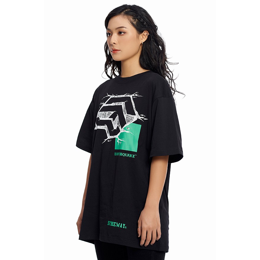 5THEWAY /earthquake/ New Tee in Black Aka Áo Thun Tay Ngắn Đen