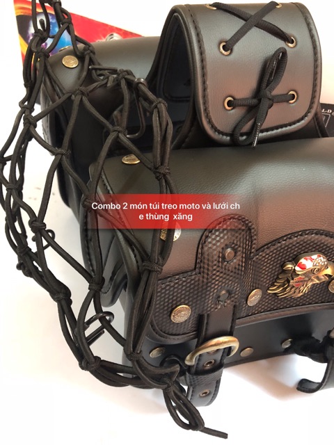 Combo túi treo moto và lưới đậy thùng xăng cao cấp mã 0256