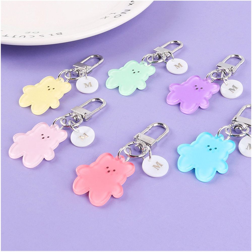 Móc khóa acrylic hình gấu màu kẹo dễ thương sáng tạo trang trí ô tô/ balo cho nữ