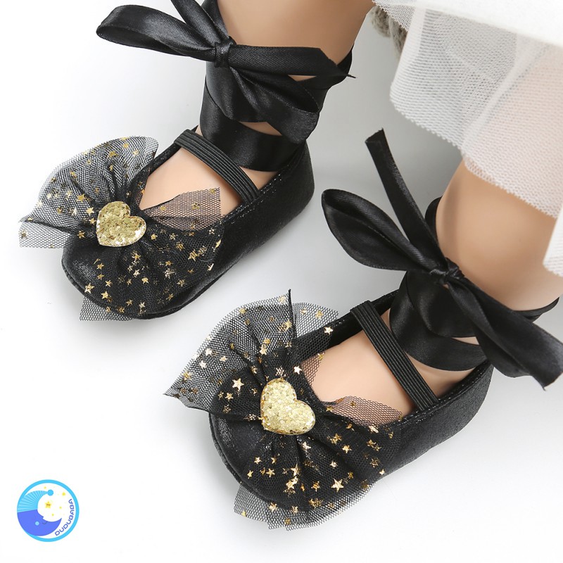 Đôi giày công chúa đính nơ đáng yêu thời trang cho bé gái