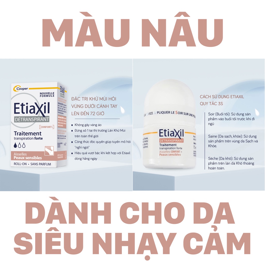 Lăn khử mùi Etiaxil hỗ trợ cải thiện mùi hôi hiệu quả chính hãng Pháp 15ml NPP Shoptido