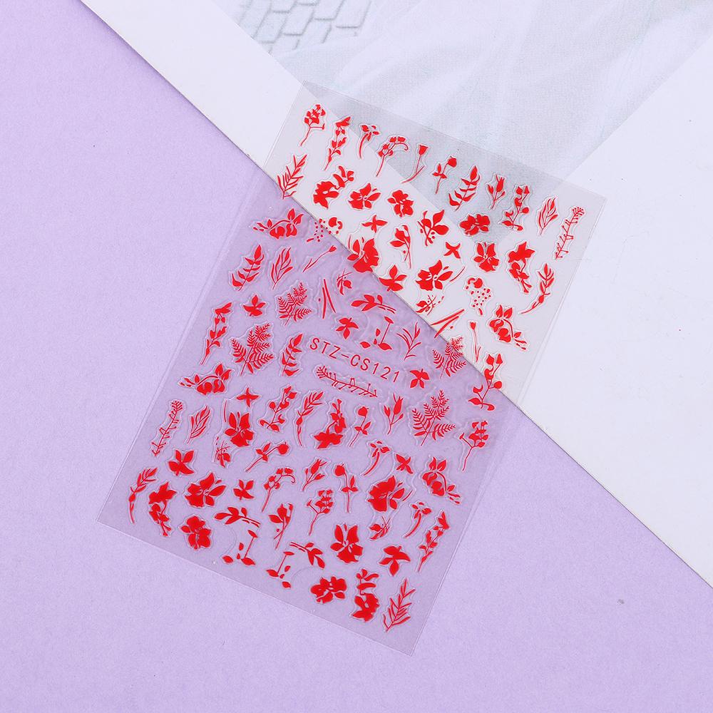 HS Sticker Dán Móng Họa Tiết Hoa Lá Mùa Hè Đơn Giản