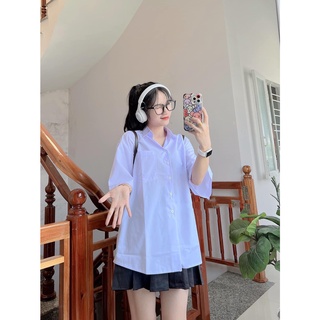 sơ mi trắng cộc tay