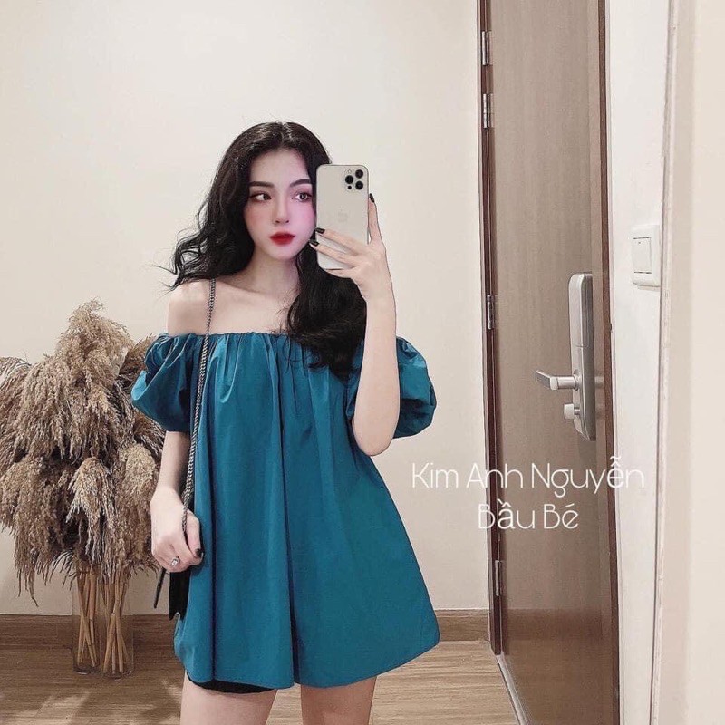 ÁO TRỄ VAI XANH CỔ VỊT