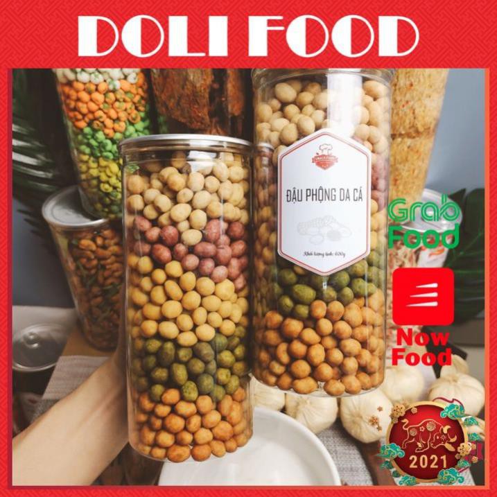 [Đồ Ăn Vặt Nhà Làm ] Đậu phộng da cá MIX 5 vị, hủ pet 450gr, giòn ngon, VSATTP, Đồ ăn vặt DOLI FOOD