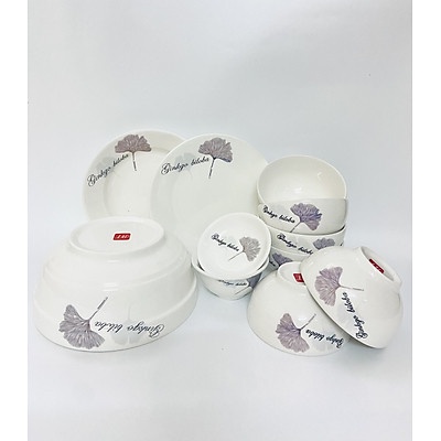 Bộ bát đĩa 11 sản phẩm bát, đĩa, tô, chén gốm sứ cao cấp Bát Tràng