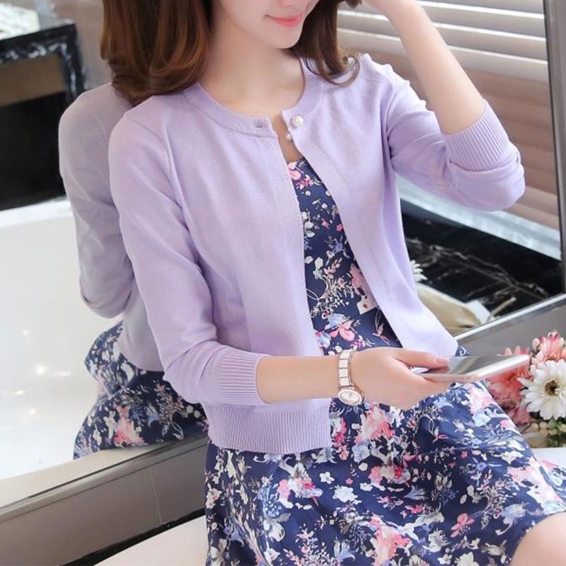 Áo Khoác Cardigan Dệt Kim Chống Nắng Thời Trang Mùa Thu Cho Nữ