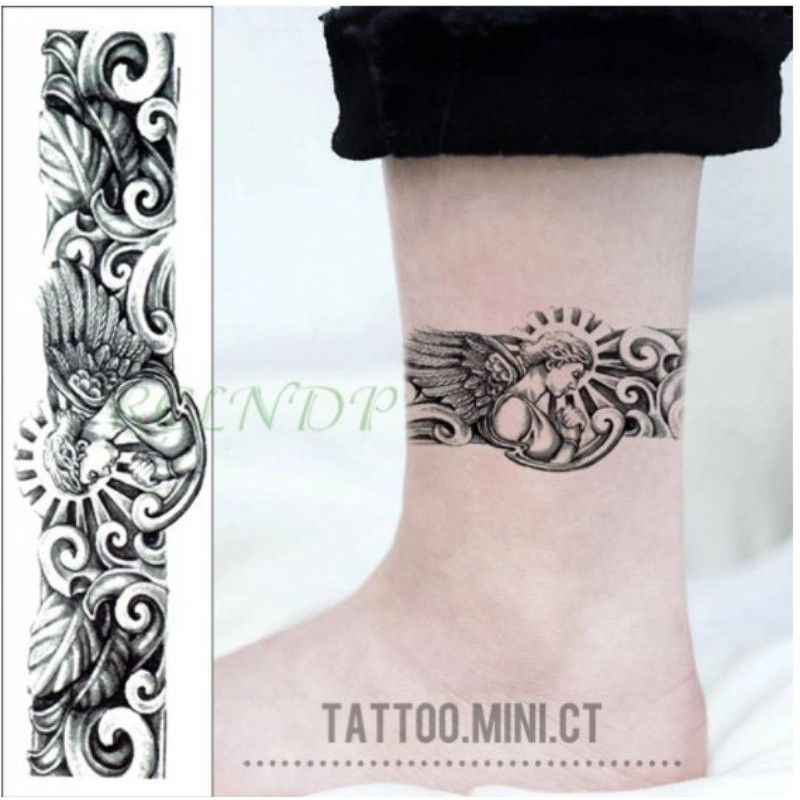 Hình xăm vòng tay cổ chân đẹp mẫu vị thần size 23x6cm. Boss tatoo - xăm dán tạm thời