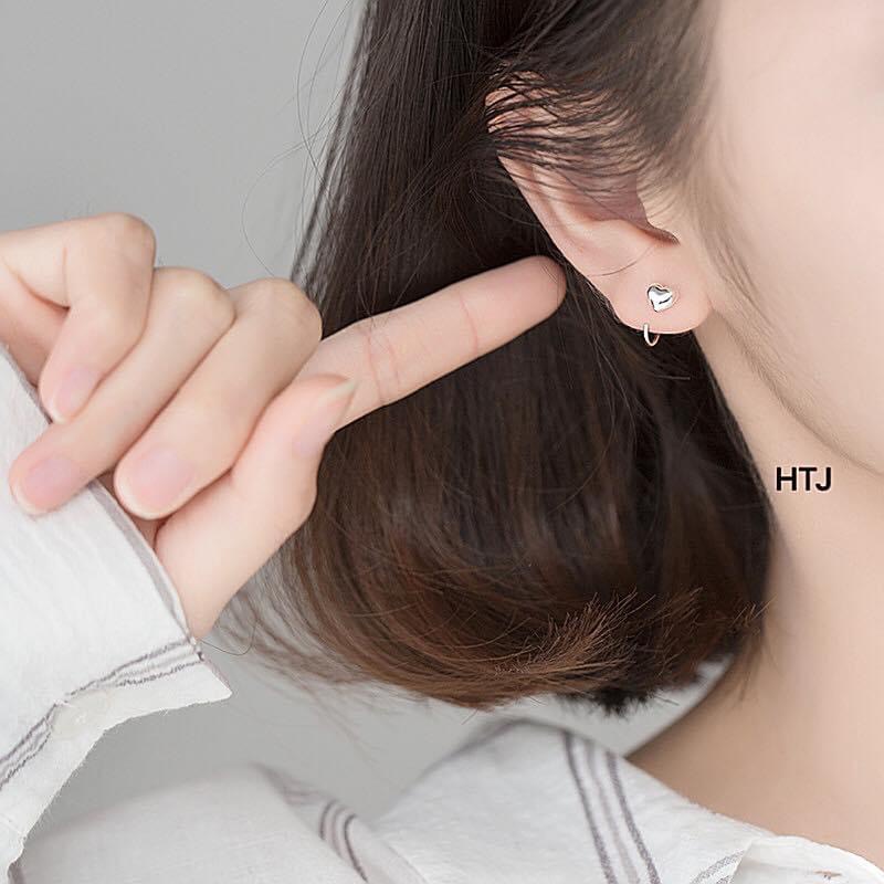 Bông tai nữ, bông tim chuẩn bạc ta xinh xắn - Kho sỉ bạc Nhất Linh