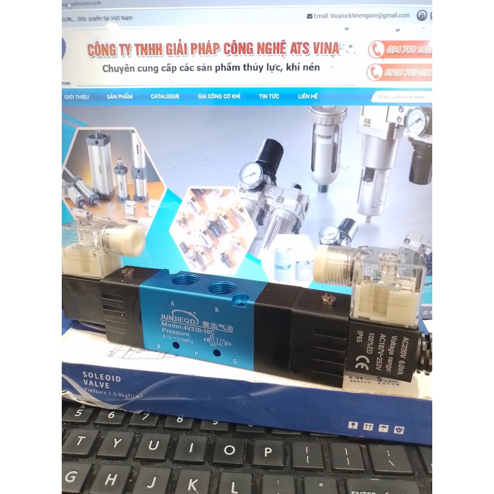 ATS_Van Điện Từ Khí Nén  4V330-10 (Van Khí Nén 5/3, Ren 17mm) JUNJIEQD