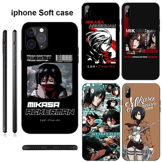 Ốp điện thoại mềm hình Attack on Titan Mikasa Ackerman cho iPhone X Xs Max XR 6 6s 7 8 Plus 5 5s SE 2020 6+ 6s + 7+ 8