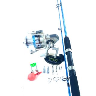 Bộ cần câu cá 2 khúc đặt ruột shimano kèm máy YOLO KFC 5000-6000