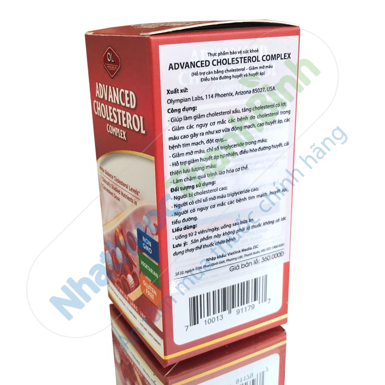 Viên Nang Advanced Cholesterol Complex Giảm Mỡ Máu Hộp 30 Viên - NT104