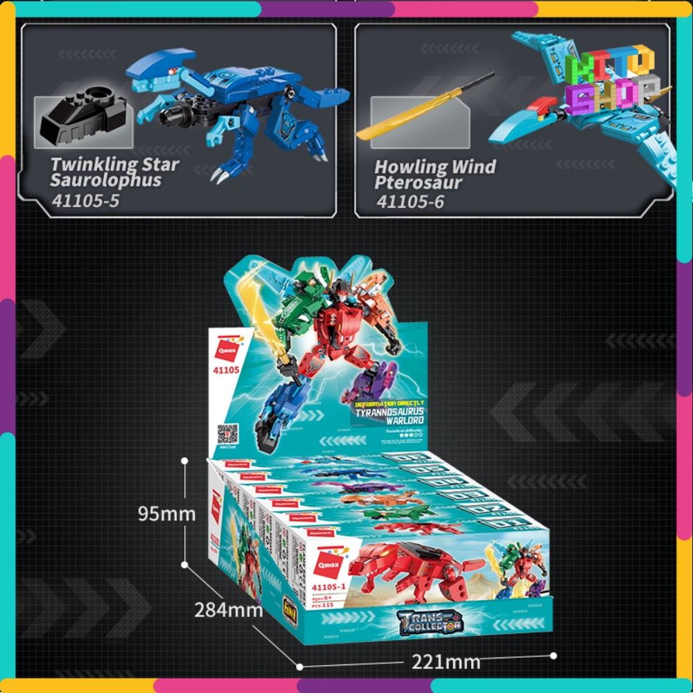 Lắp Ráp Qman 41105 Người Máy Khủng Long Robot Mech Dinosaur 6 Trong 1 Gồm 521 Chi Tiết Cho Trẻ Từ 6 Tuổi