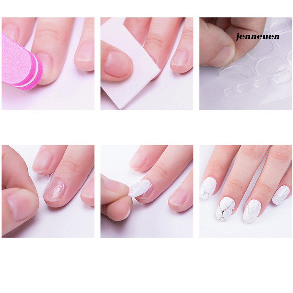 Set 24 nhãn dán móng tay trong suốt dùng cho trang trí tiện dụng