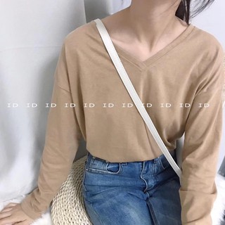 Áo phông cổ V tay dài (+hình thật)