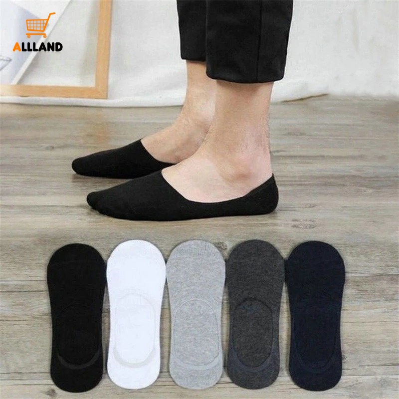 1 Đôi Vớ Cotton Cổ Thấp Thoáng Khí Chống Trượt Cho Nam