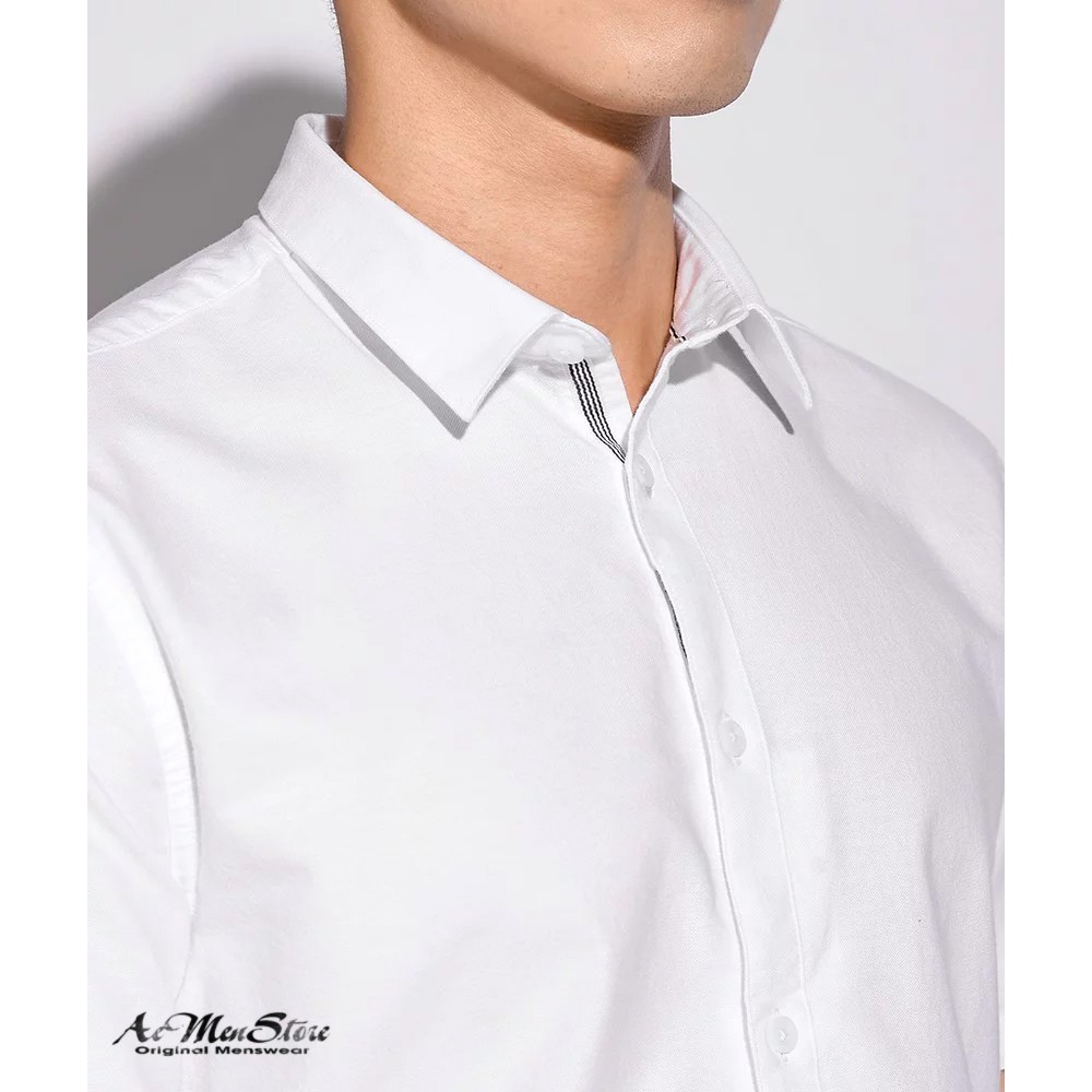 Áo sơ mi nam ROUTINE ngắn tay cổ bẻ Oxford form fitted 210S20SHS004