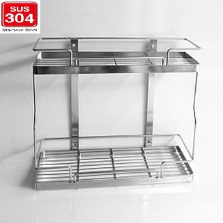 Kệ gia vị inox 304 - kệ 2 tầng để gia vị - khay gia vị