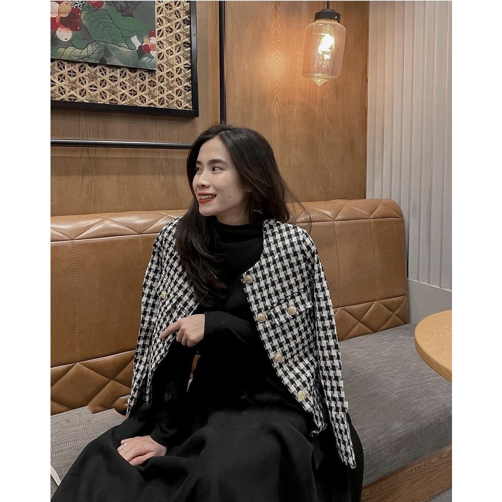 Áo Khoác Dạ TWEED - Áo khoác 2 lớp kẻ ô vuông Daski | BigBuy360 - bigbuy360.vn