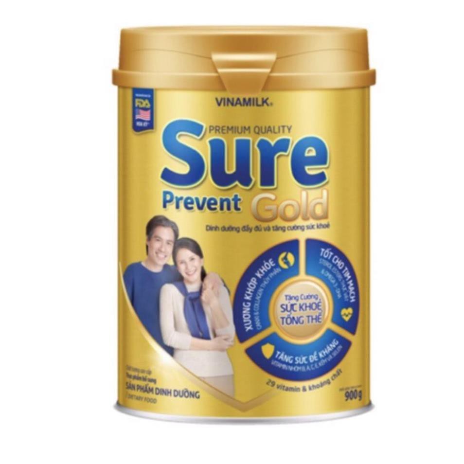 Sữa bột Vinamilk Sure Prevent 900g Mẫu Mới Gold