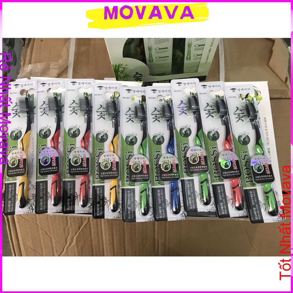 combo 150 cái Bàn Chải Đánh Răng Than Tre Hoạt Tính Bossi Hàn Quốc hàng cao cấp Shop Movava - CB150BC