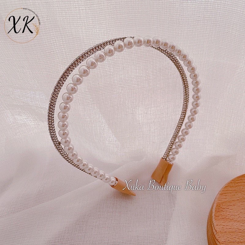 Bờm Cài Tóc Ngọc Kim Cương Party Style Hàn Quốc Cho Bé, Phụ Kiện Cài Tóc Tiểu Thư Quảng Châu Cao Cấp Bé Gái [ẢNH THẬT