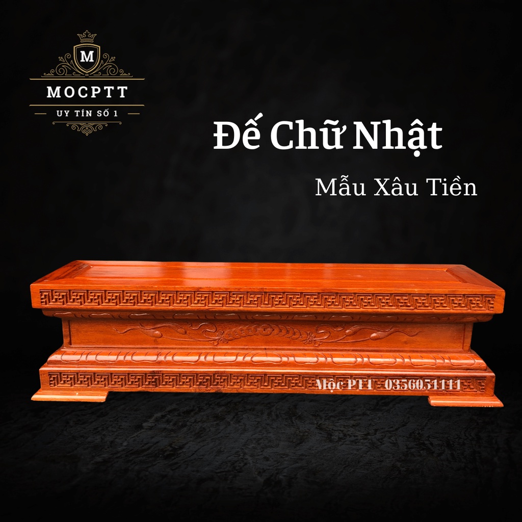 Đế Chữ Nhật gỗ Hương Đá mẫu Xâu Tiền 18 x 18 x 69 Cm có thể đặt kích thước riêng