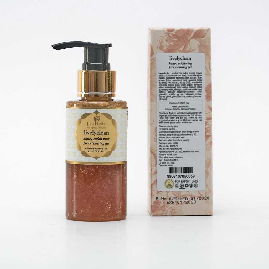 Gel tẩy da chết Just Herbs Lively Clean Mật Ong 100ml | BigBuy360 - bigbuy360.vn