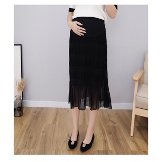 Chân váy bầu dài qua gối cho mẹ bầu công sở