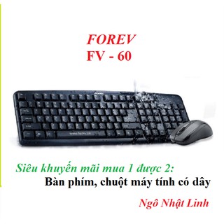 Combo bàn phím và chuột dây chính hãng FOREV FV 60