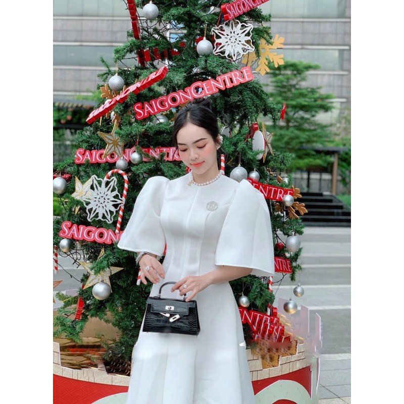 đầm xoè tay phồng