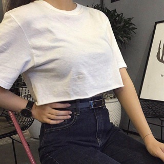 Áo Croptop Trơn Form Rộng/Áo Croptop Basic Oversize Clip Thật