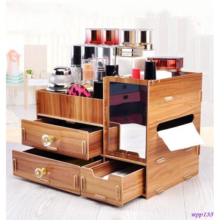 Hộp gỗ đựng mỹ phẩm để bàn thiết kế sáng tạo chuyên dùng