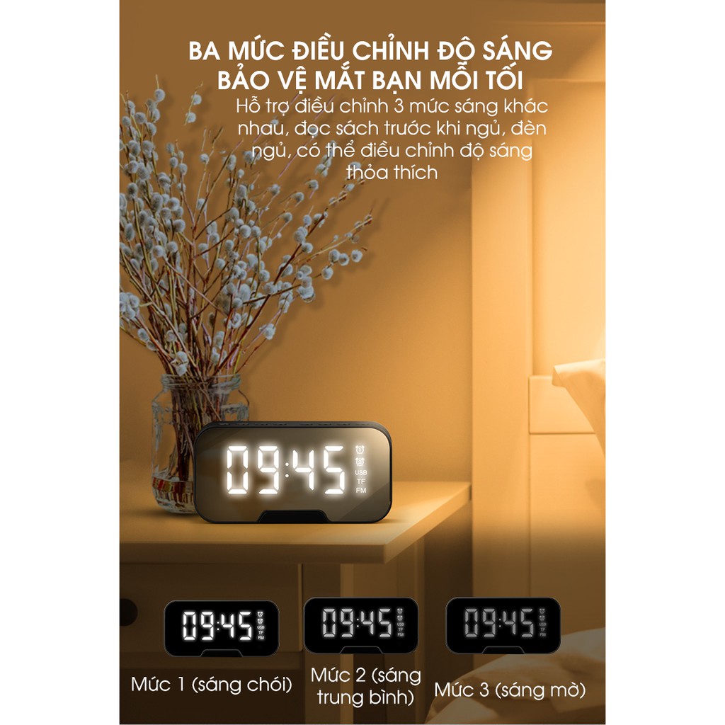 Loa Bluetooth 5.0 có chức năng báo thức - The Royal's Furniture