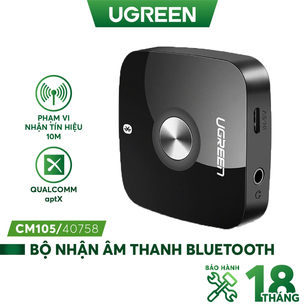 Thiết bị nhận Bluetooth 4.2 cho Loa và Amply hỗ trợ cổng 3.5mm UGREEN CM105 40758