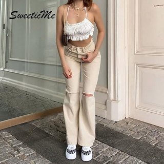 Quần jean thường ngày rách mới dành cho nữ SweeticMe