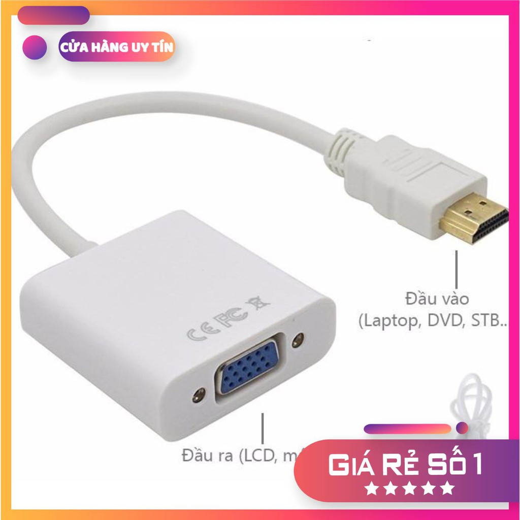 Cáp chuyển HDMI sang VGA có Audio hàng chất lượng