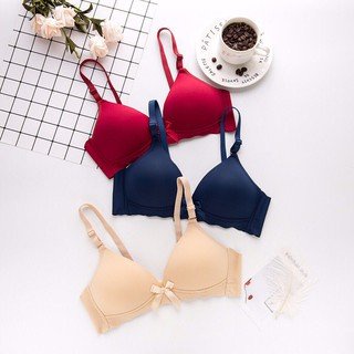 Áo lót nữ - Áo Ngực Đính Nơ Không Gọng Đệm Mỏng Viền Sóng Cực Xinh Đẹp - AL 6699