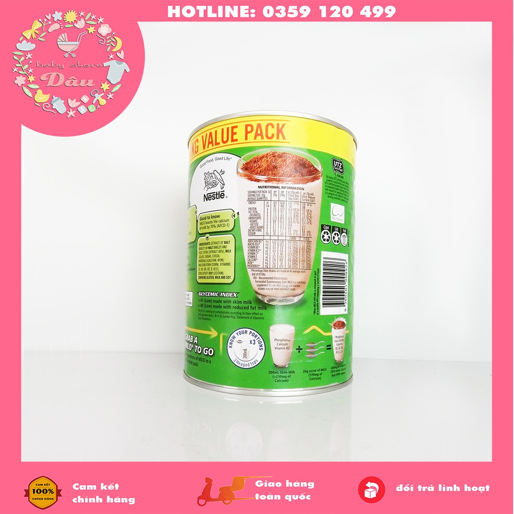 [CHÍNH HÃNG] Sữa bột NESTLE MILO HỖ TRỢ TĂNG CHIỀU CAO - hộp 1 kg