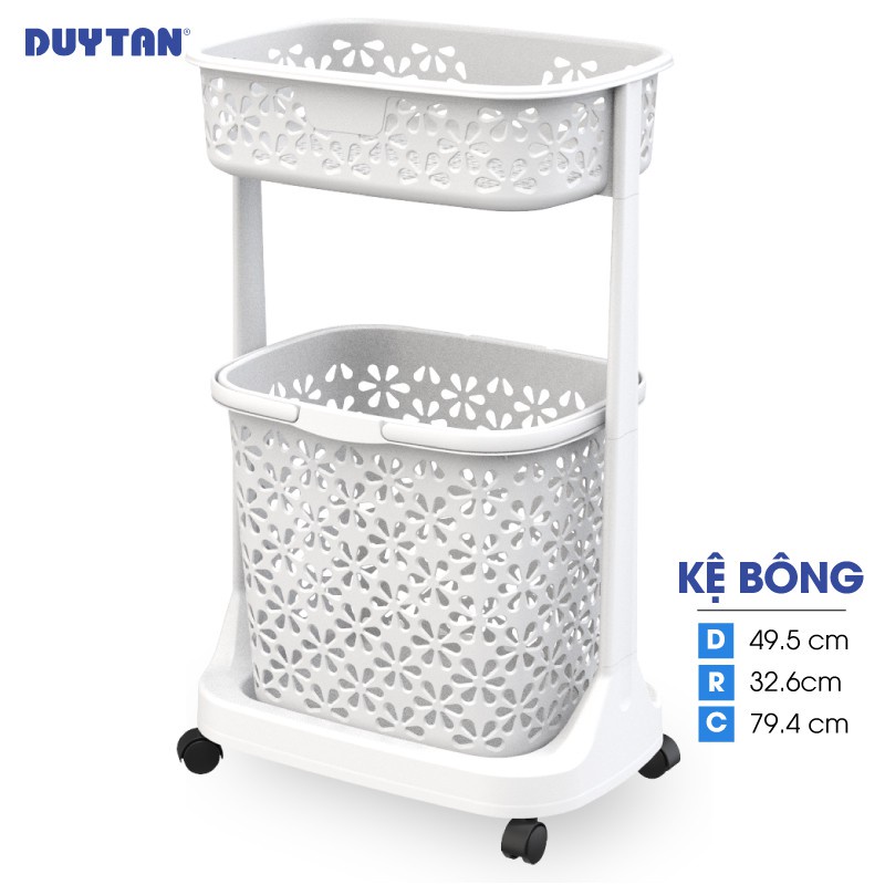 KỆ BÔNG 2 TẦNG NHỰA DUY TÂN CÓ BÁNH XE No.1377 (49,5 x 32,6 x 79,4 cm)