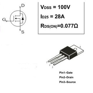 2 Mosfet IRF540 Kênh N
