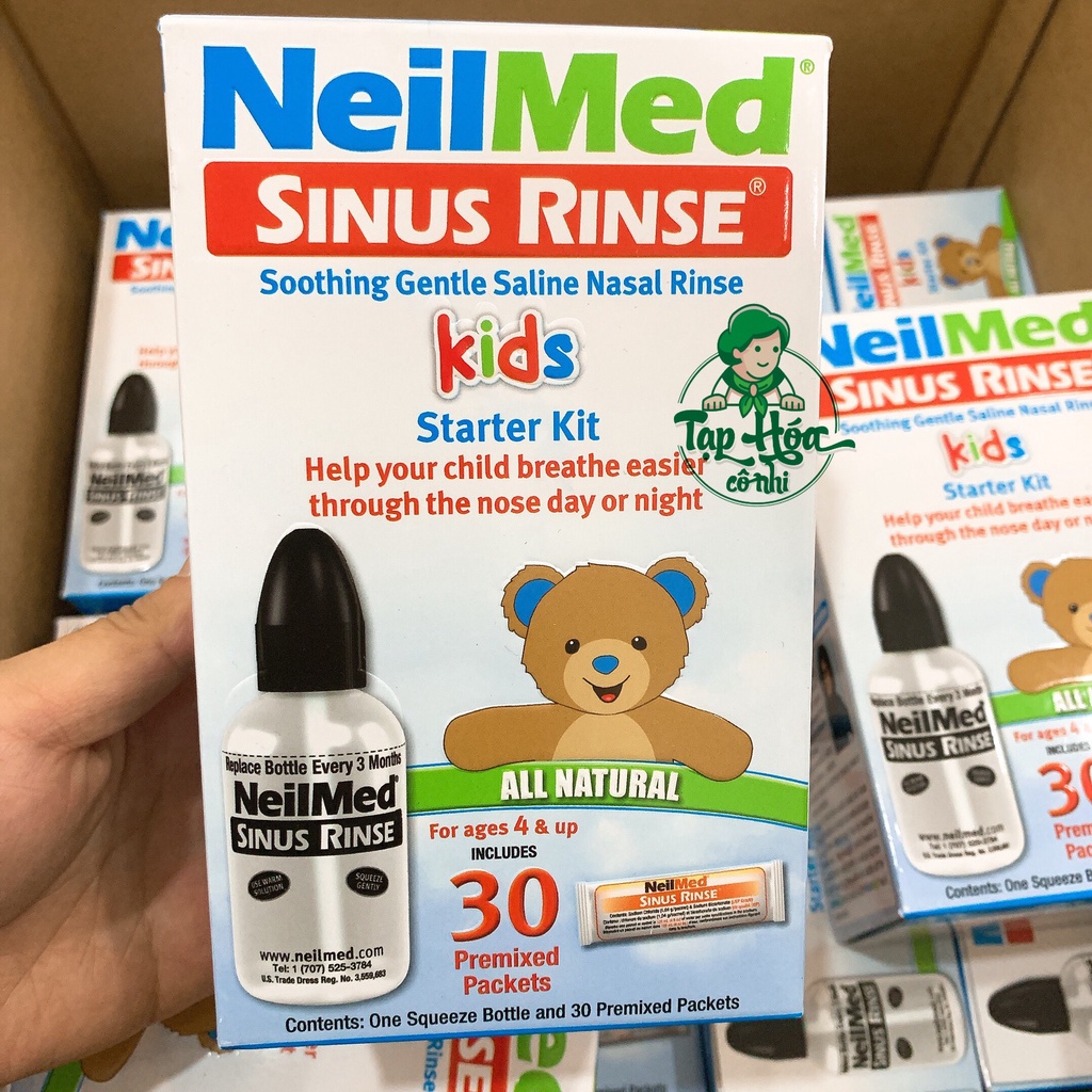 Neilmed Sinus Rinse Kids Hỗn Hợp Pha Rửa Mũi Cho Trẻ Em (gồm bình 120ml + 30 gói muối) (08/24)