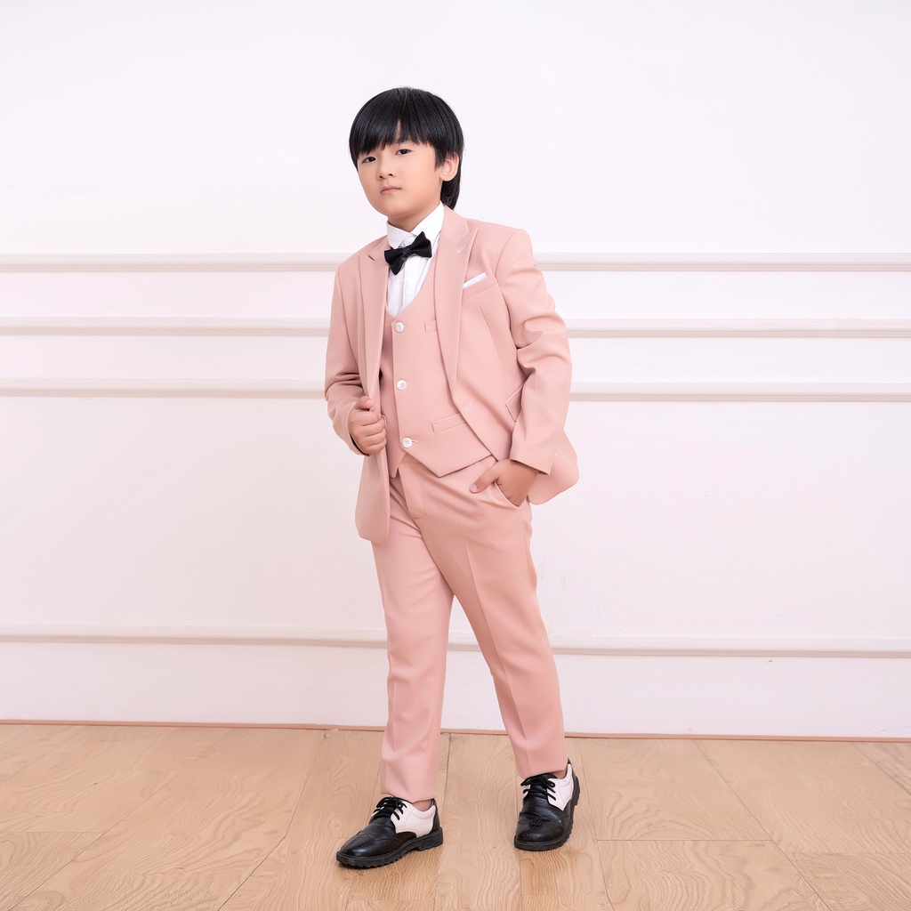 Bộ vest bé trai SANRO KIDS màu hồng cam